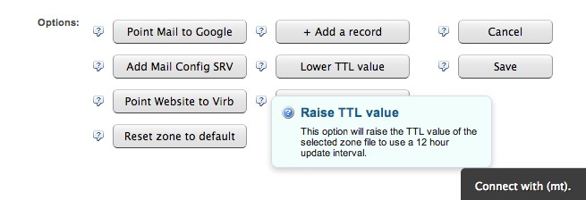 DNS Zone File Edit Options do not allow you to raise the TTL past 43200